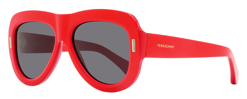 Ferragamo Thick-Rimmed Pilot Sunglasses SF2029SE 600 Red 57mm